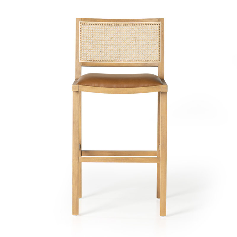 Caswell 27" Counter Stool, Bar Stool (31” Seat Height), White Polyester Blend
