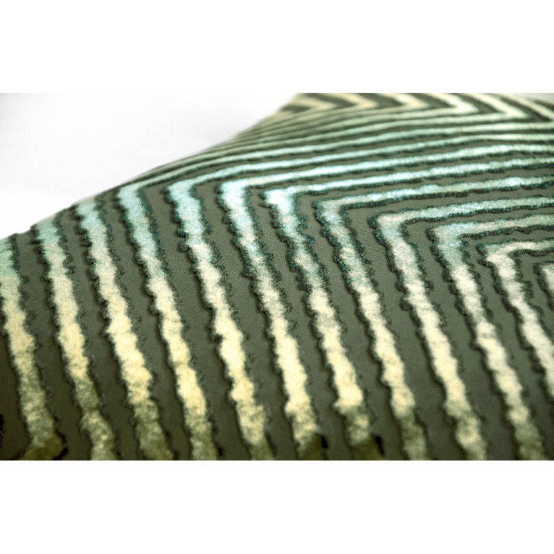 Chevron Velvet Pillow Cover & Insert, 20"H x 20"W, Evergreen