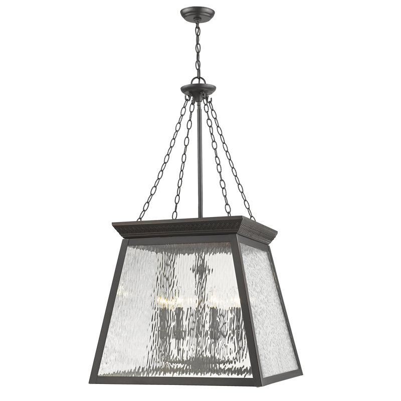 Flitwick 8 - Light Glass Dimmable Lantern Geometric Chandelier