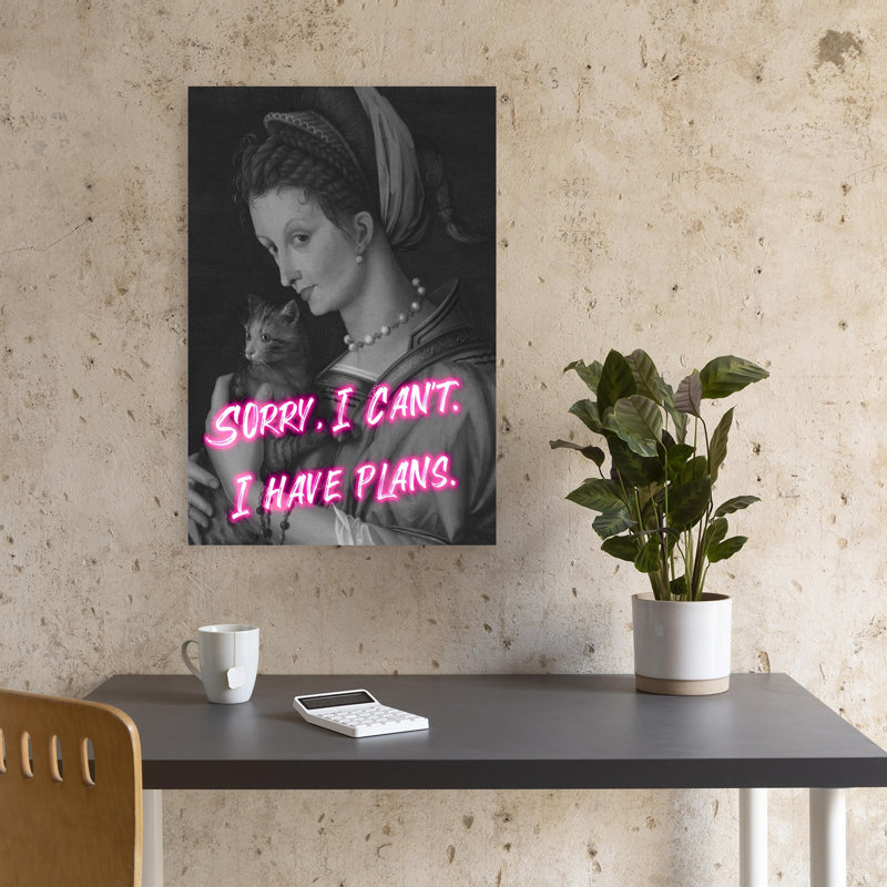 «Sassy Woman Cat plans Classic Elegant Modern Cat Portrait», reproduction d'art mural, 18" H x 12" W