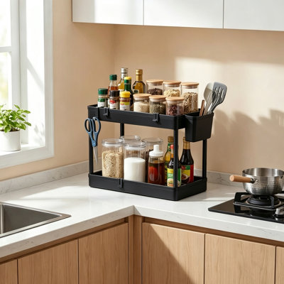 Chariot de rangement roulant à 3 niveaux avec bacs de rangement amovibles, séparateurs réglables et crochets multifonctionnels, organisateur de chariot utilitaire en plastique étroit pour la cuisine, la salle de bain, la salle de lavage, le bureau et les petits espaces