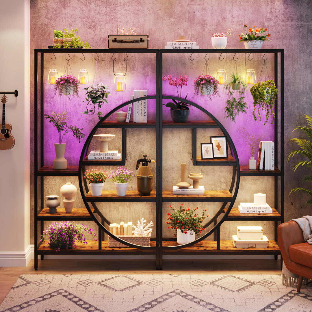 Omid Indoor Plant Stand, Half Moon Shaped Plant Shelf with 6 S-Hooks for Home Garden(2 Pack) 17 Stories