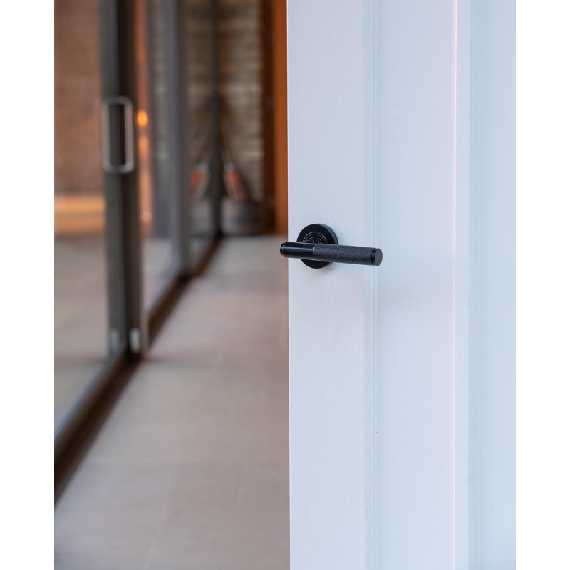 Brompton Lever on Rose Set (Plain) - Unsprung, Black