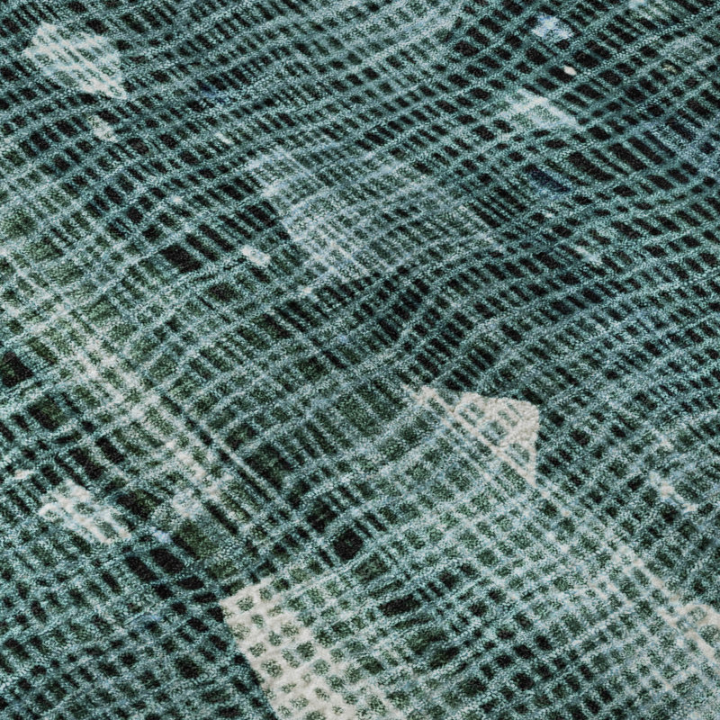 Premium Machine Washable Mayfield AMF2092 Abstract Rug, Teal, 9' x 12'