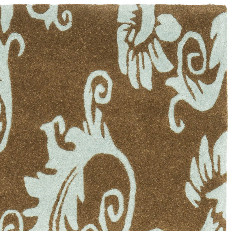 Cola Hand Tufted Wool And Viscose Floral Rug, Rectangle 2' x 3'
