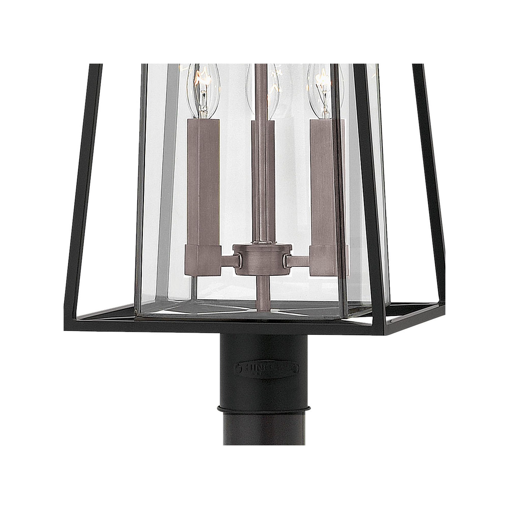 Metal Outdoor Lantern Head, Black/Bronze