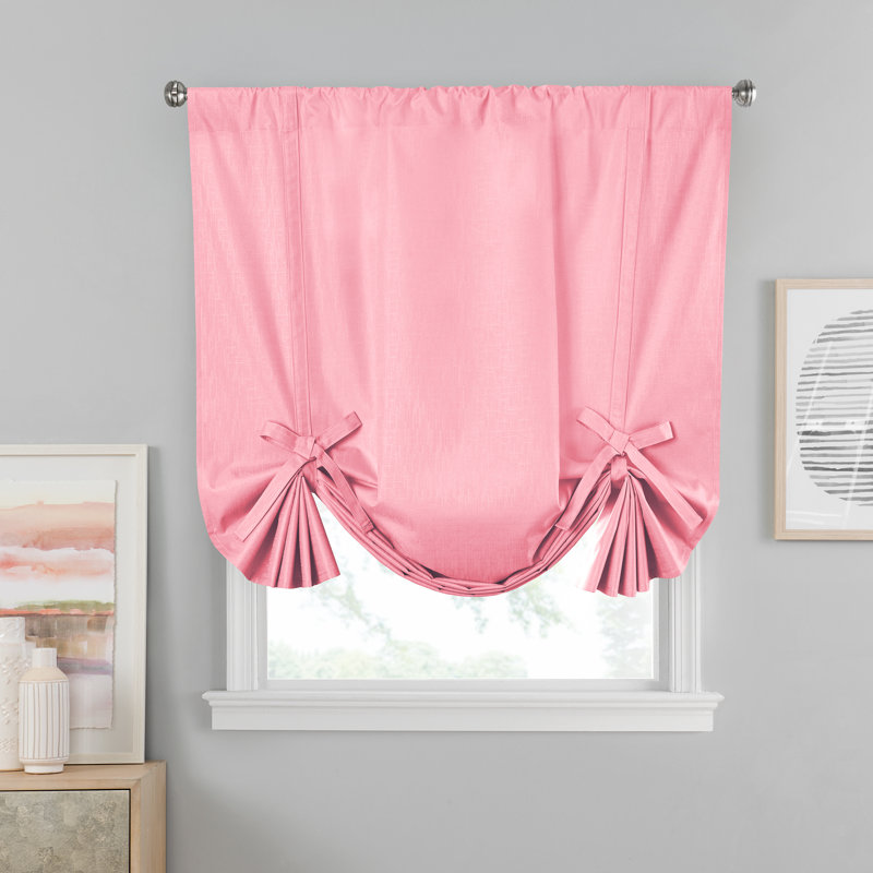 Eclipse Kendall Tie-Up Blackout Window Shade, Baby Pink