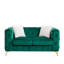 Canapé à compression, velours vert, Chesterfield