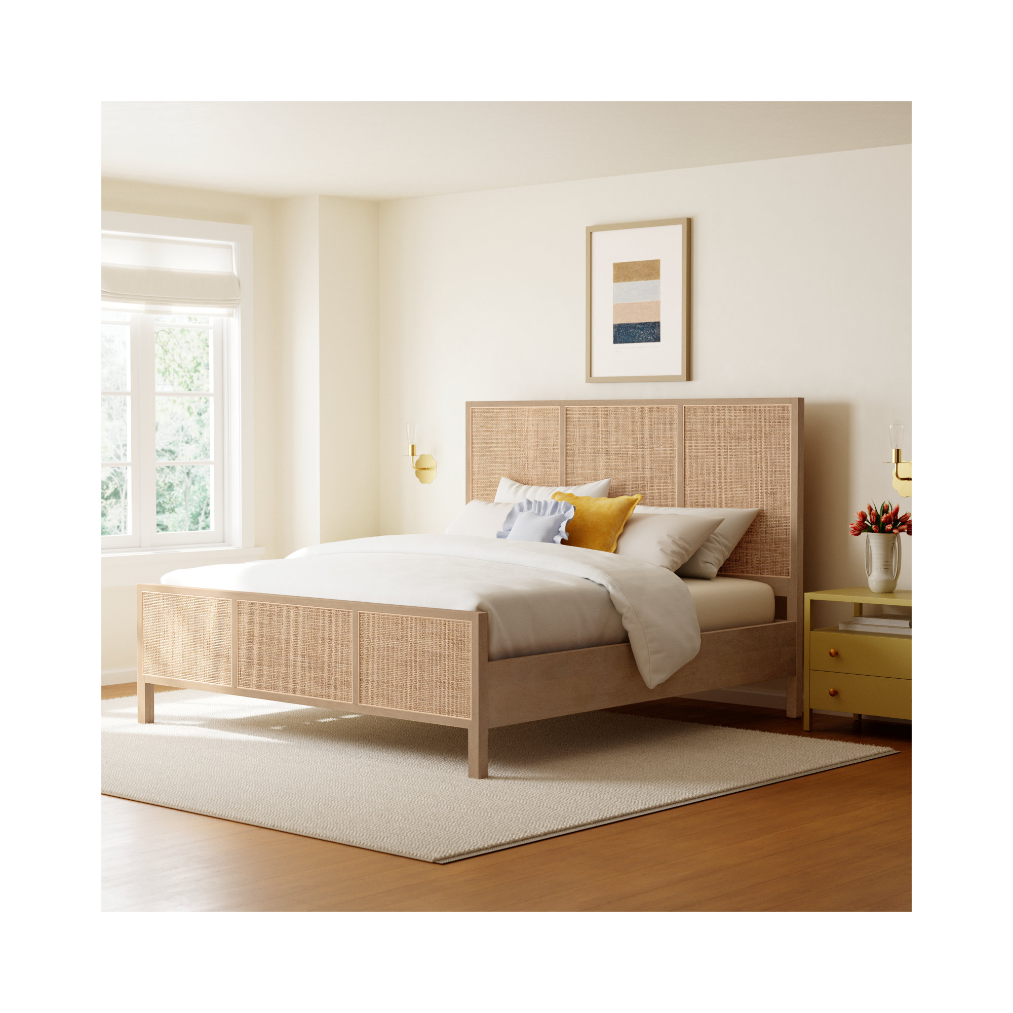 Nellie Cane Bed, Natural, King