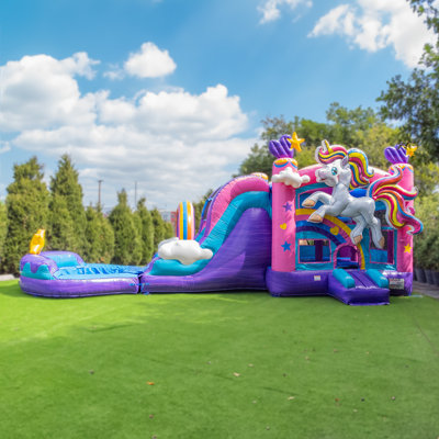 Jeu gonflable avec toboggan gonflable XJUMP Unicorn