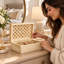 Boîte de rangement décorative en bois beige, fabriquée à la main, avec couvercle-1477052642-1477052643