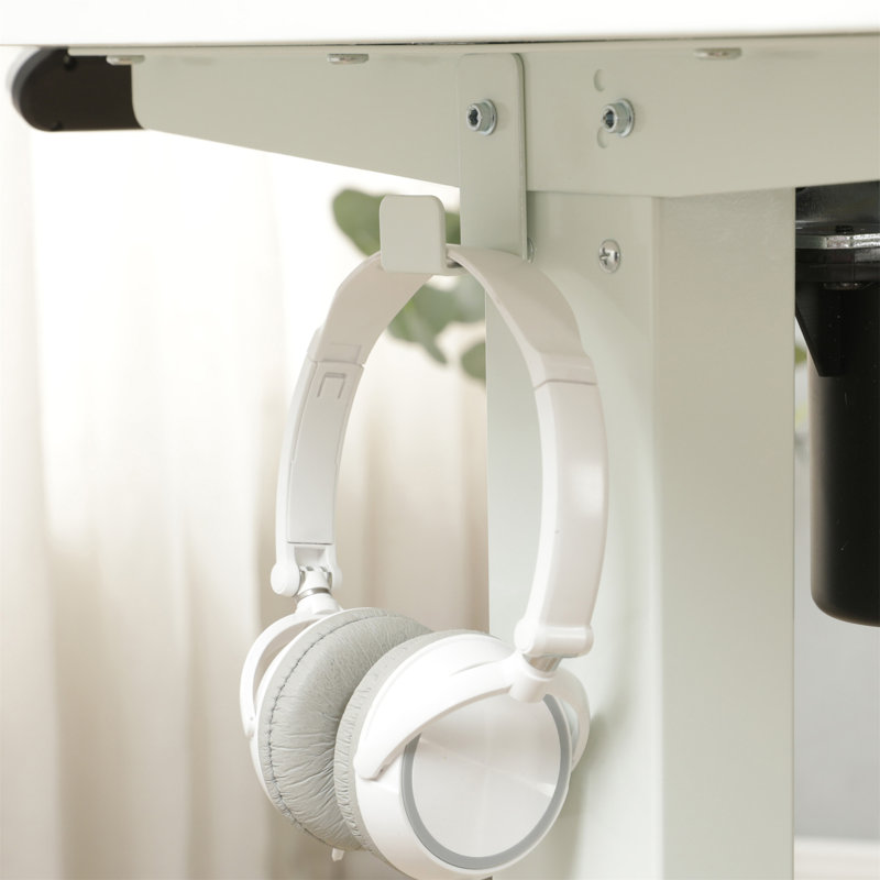 63"×30" Height Adjustable Electric Standing Desk Height Stand Up Computer Desk (Not Include Stools), White/Light Oak/White