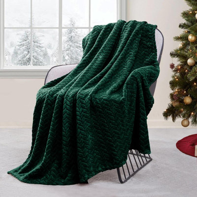 Fleece Throw Blanket For Couch And Bed, 50X70 Inches Soft Cozy 3D Decorative Jacquard Flannel Blankets, Lightweight Fuzzy Plush Warm Throws For All Seasons