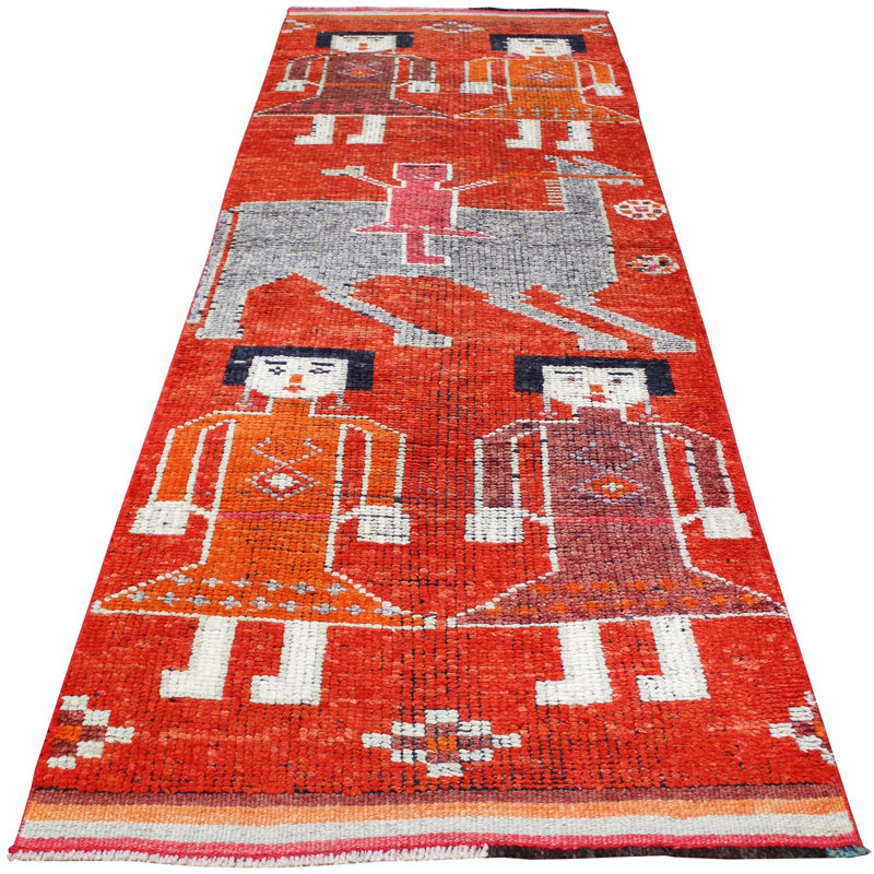 Pictorial Herki One-of-a-Kind 3'6" X 11' Area Rug
