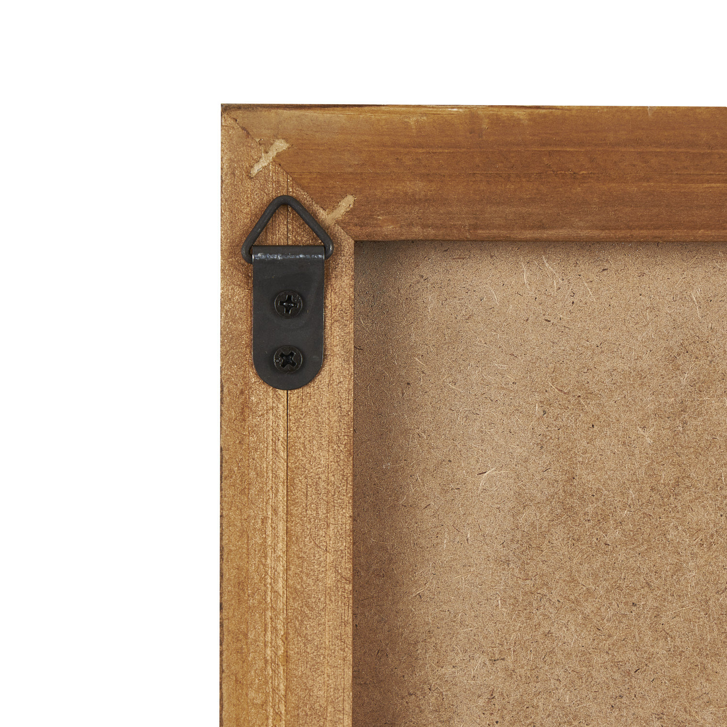Wood Textured 3D Shape Geometric Home Wall Decor with Brown Wooden Frame