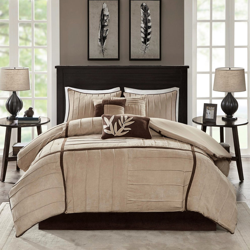 Literie en faux suède double beige - Édredon doux et confortable au cachet esthétique