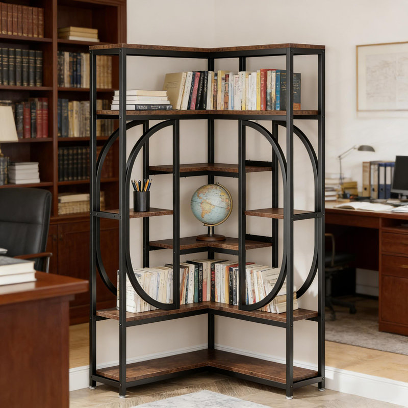 Industrial Style Display Rack, Bookcase, Corner Bookshelf