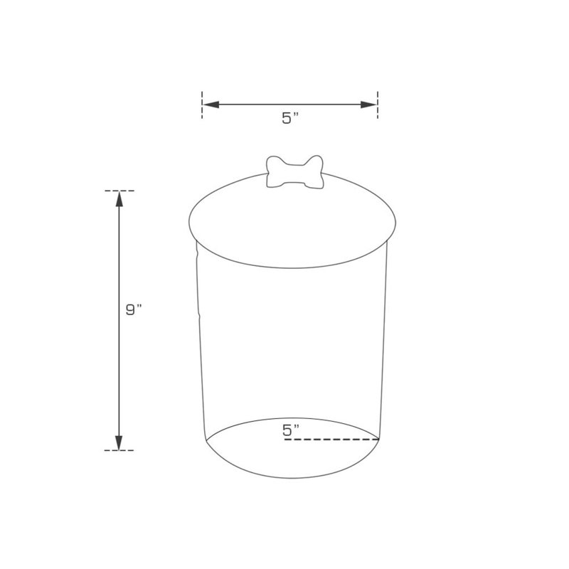 Manoir 2,8 lb Pot à friandises pour animaux, Gris