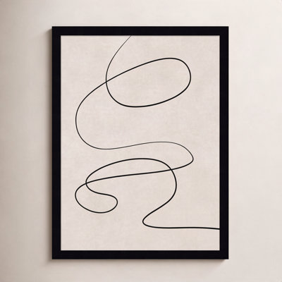 Black Line and Textured Beige Print