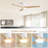 52" 3-Solid Wood Blade Transitional Modern Downrod Mount Dimmable Led Ceiling Fan With Light Kit And Remote Control-673369069