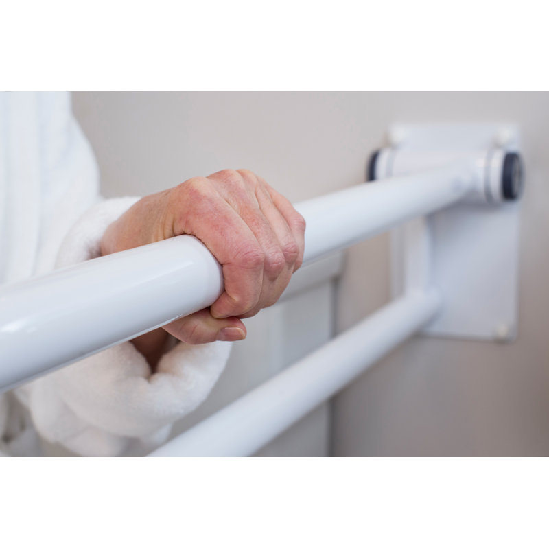 Rail articulé HEALTHCRAFT PT, rail de support mural rabattable, 28 po, Gauche, Acier Inoxydable