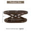 Table basse ovale en bois de 44 pouces avec base en forme de X, table de cocktail avec rangement ouvert, table de centre de canapé pour le salon, bureau personnel, espresso