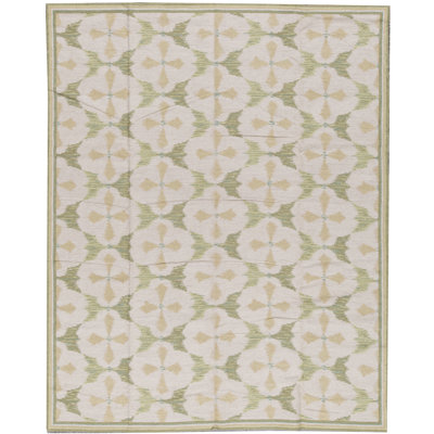 Tapis beige noué à la main de haute qualité
