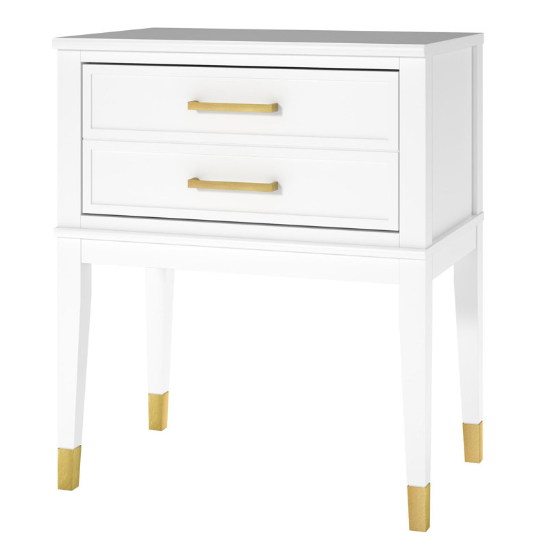 1 Drawer End Table, White