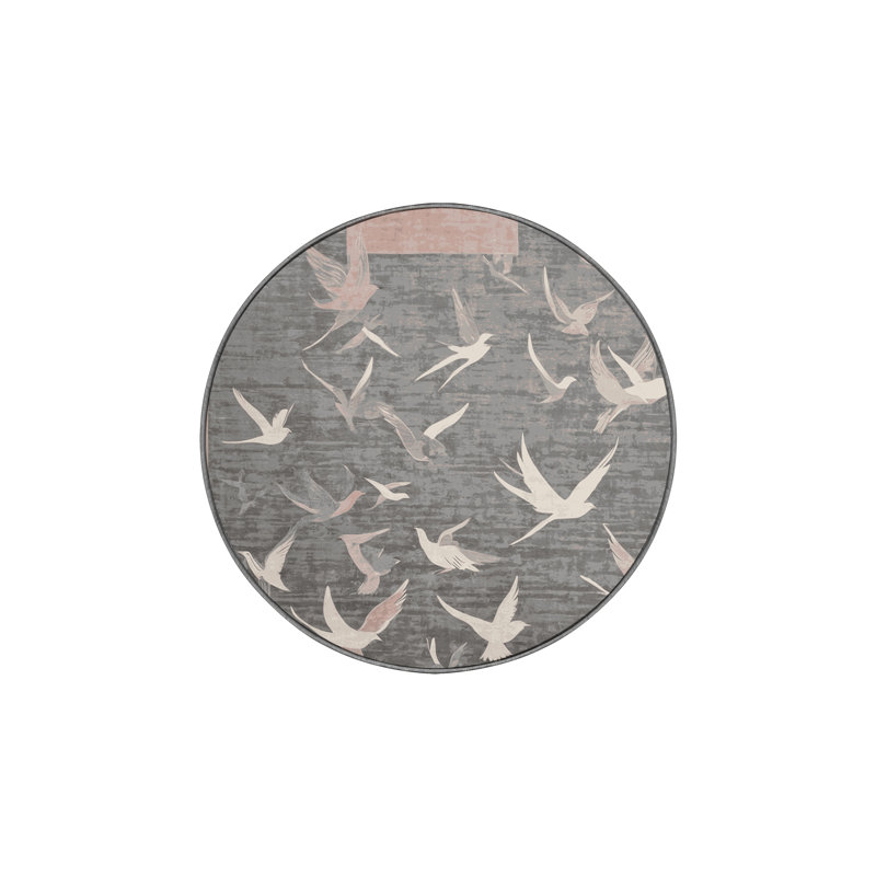 Silky Soft Plush Gray Area Rug, Round 8'