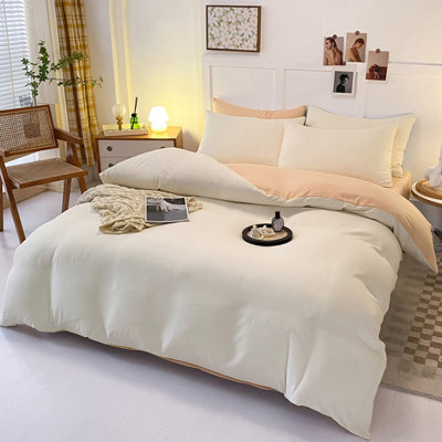 Bedding kits Suitable For 70.86 Inch Bed Type In Student Dormitories Comfortable And Soft Four Piece Bedding Set Fresh Color Washed