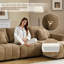74.2 Gray Boucle American Tufed Club Loveseat-79171458