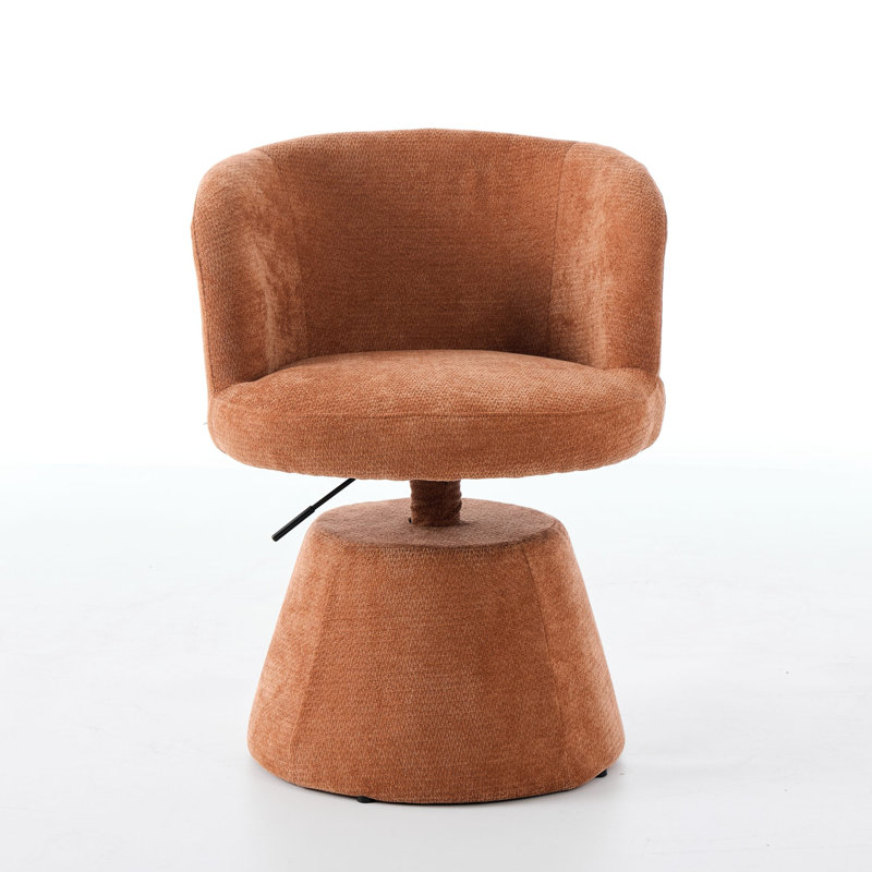 Tabouret de bar pivotant à 360 ° à hauteur réglable, chaise de salle à manger ronde rembourrée en chenille moderne, fauteuil de meuble-lavabo ergonomique pour chambre à coucher, îlot de cuisine et pub, paquet simple