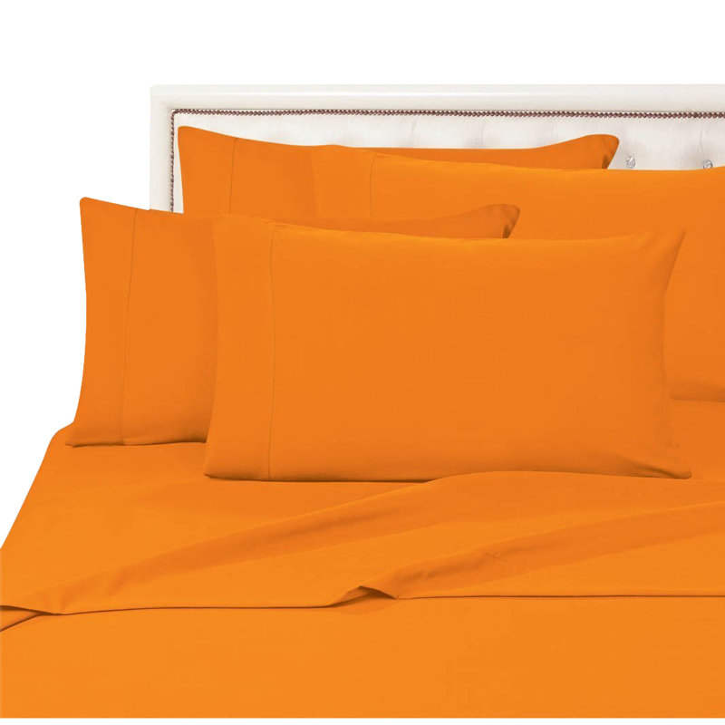  1500 Thread Count Microfiber Sheet Set, Elite Orange, King