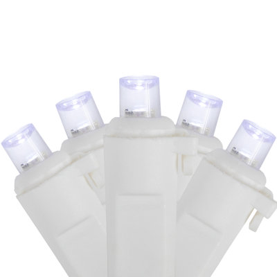 50 lumières DEL de Noël grand angle 16,25 pi fil blanc
