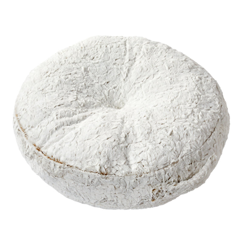 Coussin de sol en fausse fourrure Fauxchilla, Fauxchilla fauve