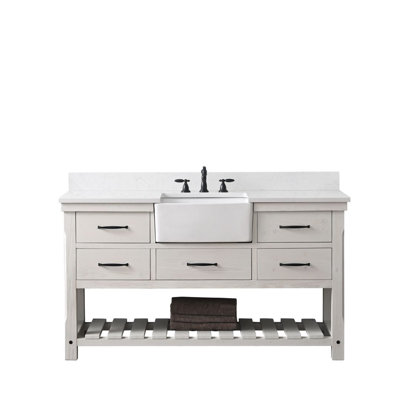 Curiel 60'' Single Bathroom Vanity with Engineered Stone Top