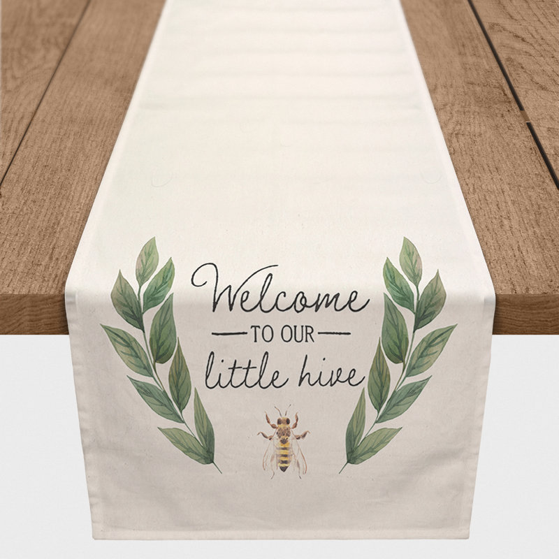 Welcome To Our Little Hive Table Runner, 72" L x 16" D