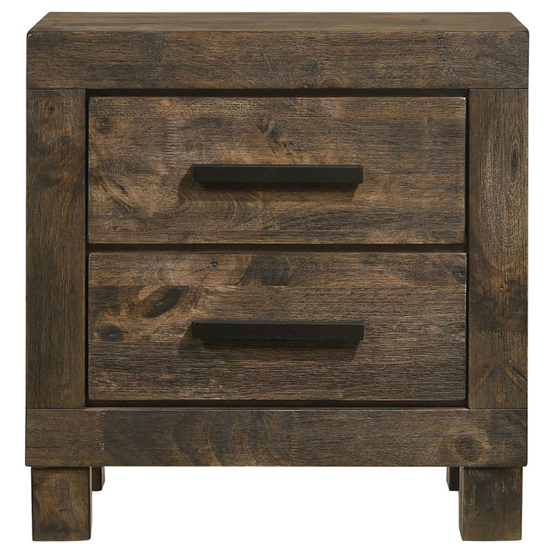 Rustic Golden Brown 2-Drawer Nightstand