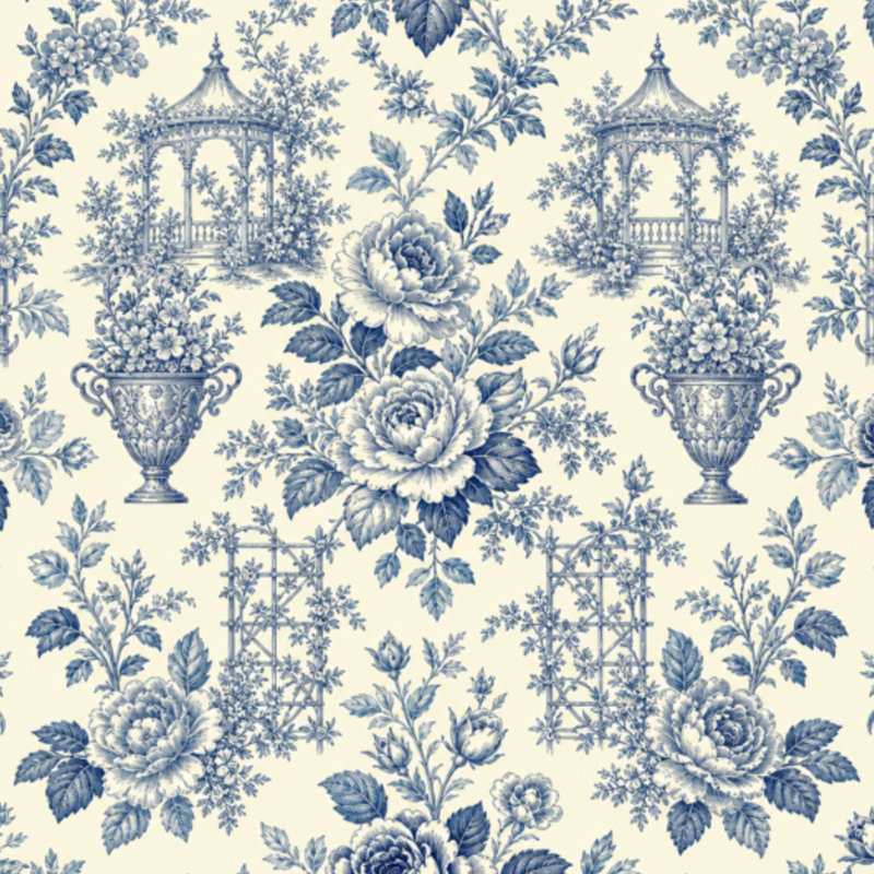 Papier peint adhésif autocollant Toile de jouy, 24in W x 118in L