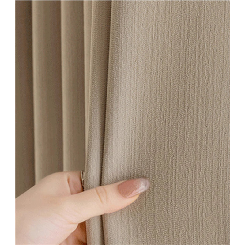 Chenille Room Darkening Curtain Panel Pair, Cream