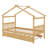 Twin Size House Bed With Twin Trundle, Playhouse Bed Wooden House Beds With Roof For Kids-1258671462
