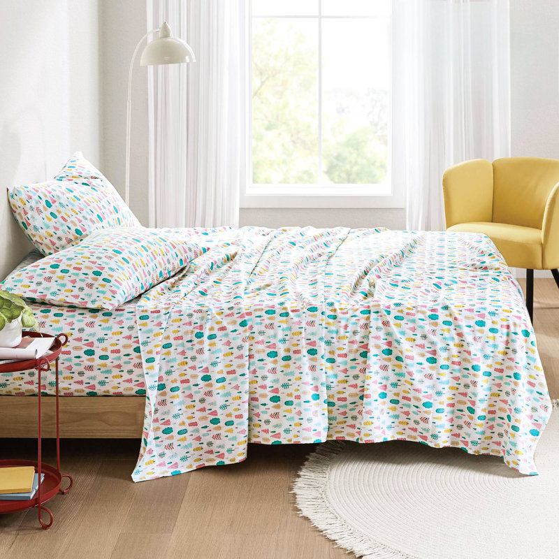 Grand drap en flanelle de coton avec 4 pièces