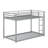 Twin Over Twin Metal Low Bunk Bed With Ladder And Full-Length Guardrails-965049658