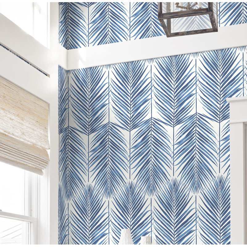 Rouleau de papier peint Jaydon, L 27 pi x l 27 po, Bleu côtier