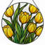 Panneau de vitrail 12 "H Tulipes jaunes