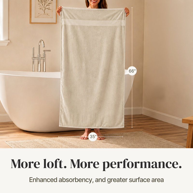 Modern Threads 4-Pack SpunLoft™ Bath Sheet Set, Sand