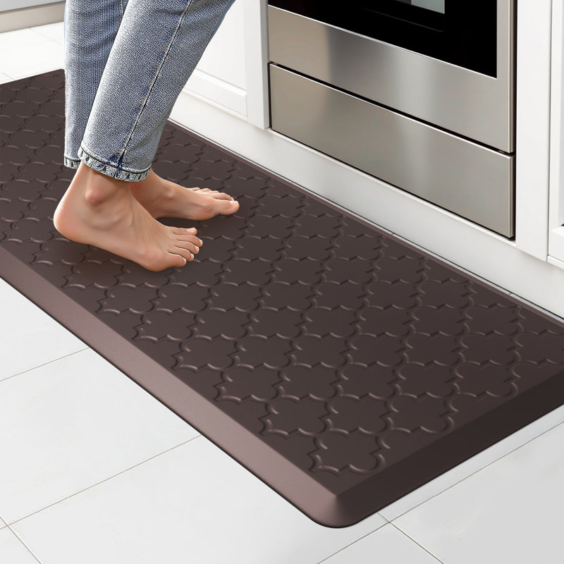 Tapis de cuisine antidérapant Dawnyelle, Tapis de couloir 17,3 po x 47 po, Brun