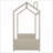 Twin Size Velvet Upholstered House Bed Frame - Pinewood Build, Beige - No Box Spring Needed