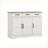 Sideboard with 3 Drawers 3 Doors Adjustable Shelves | Farmhouse Off-White MDF | Kitchen Dining Room Storage