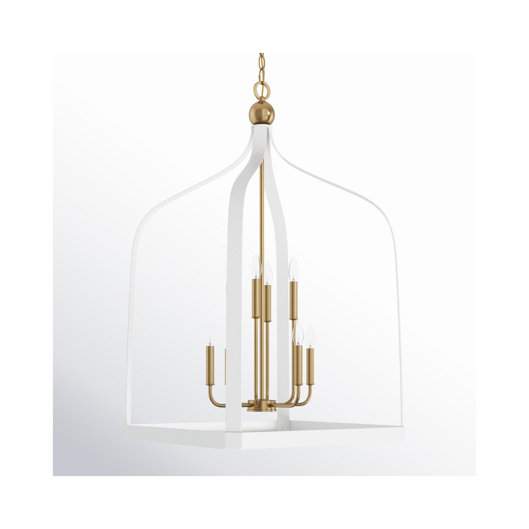 Kenmore Chandelier, White, 41.5" H x 23.5" W x 23.5" D, 8 Lights